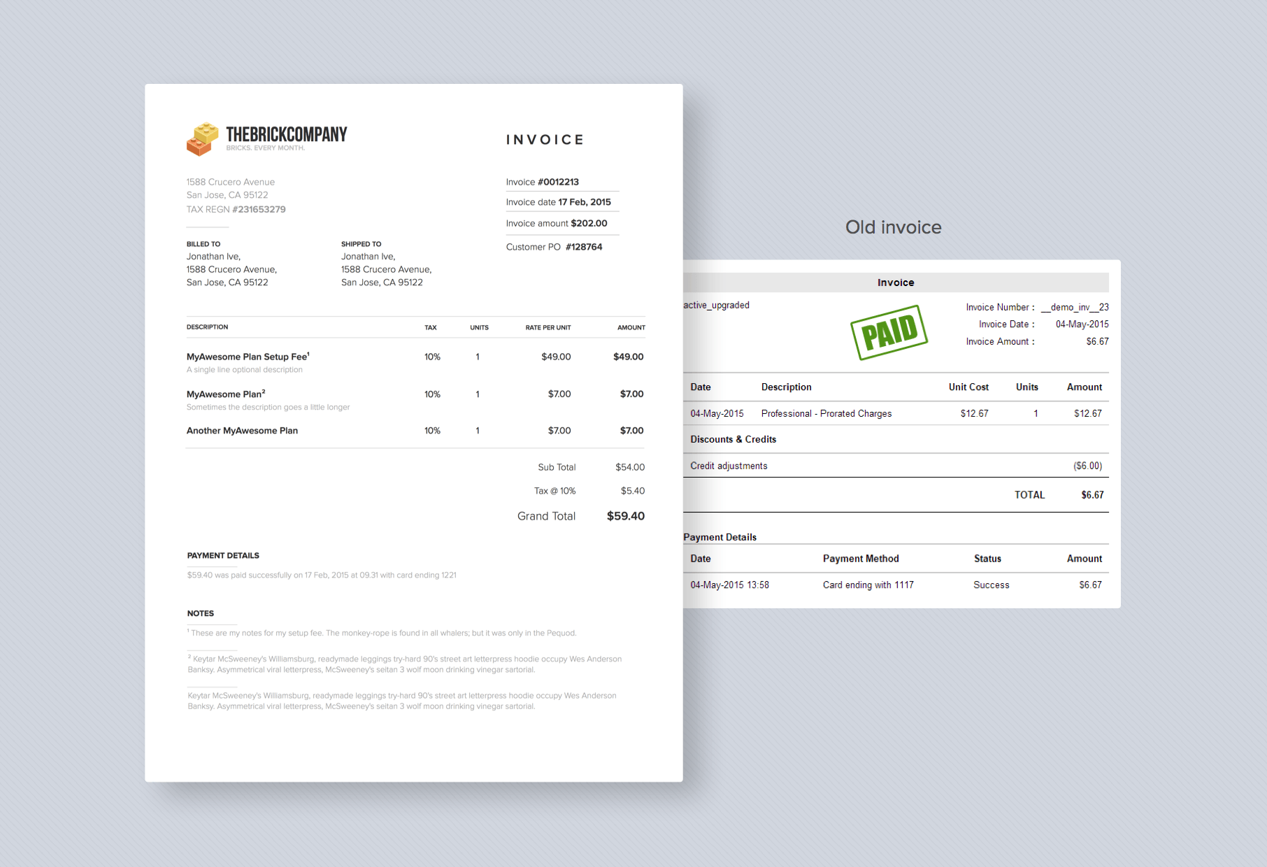 compare invoice