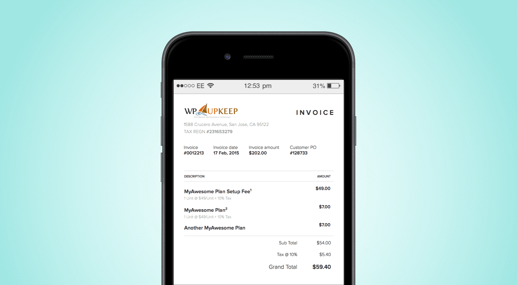 mobile invoice