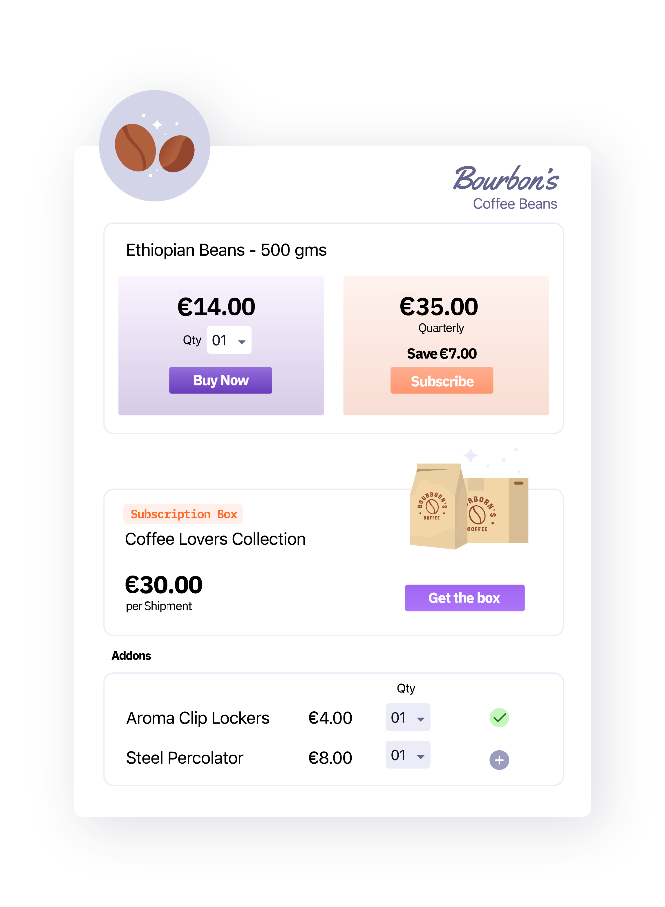 Coffee subscription box