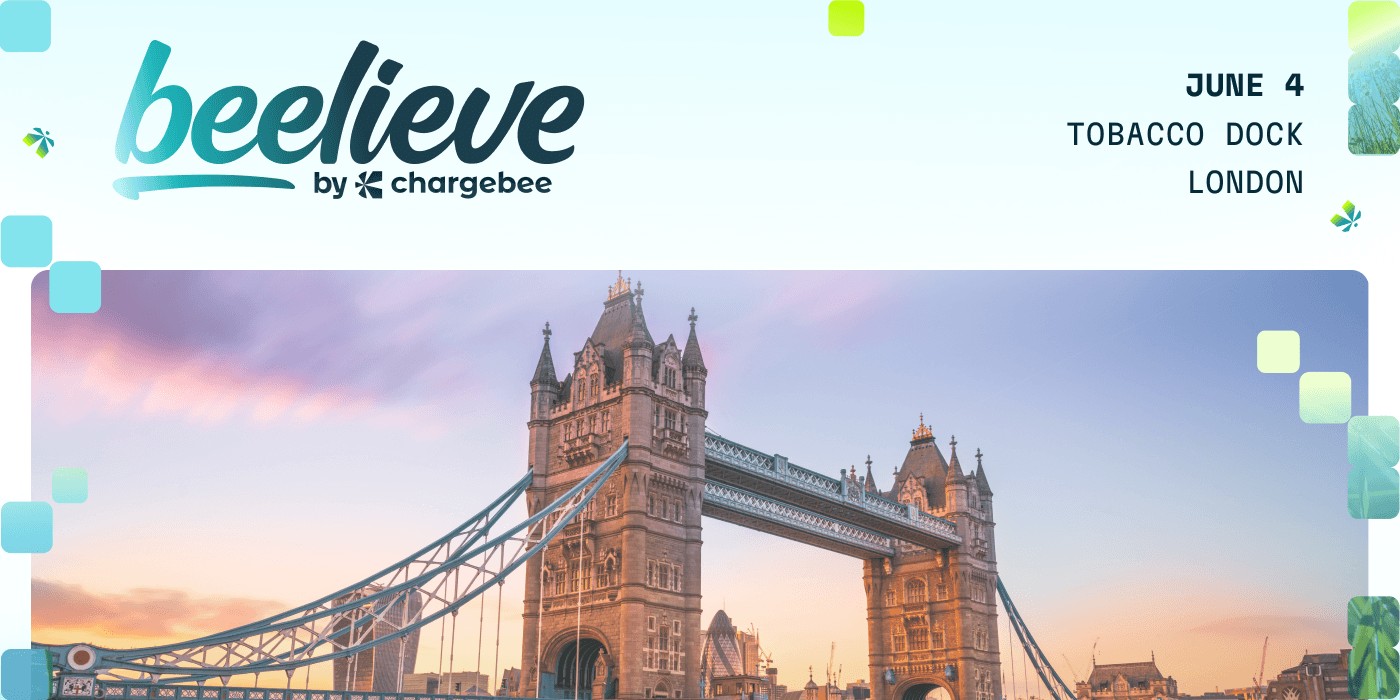 Chargebee Beelieve '26 - London event banner