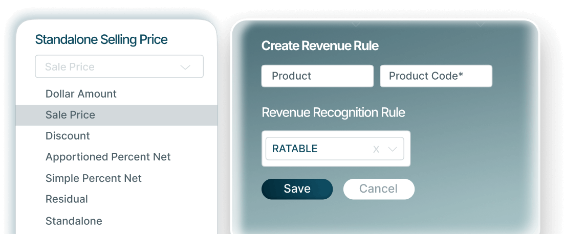 Revenue rules engine for accurate allocation across performance obligations
