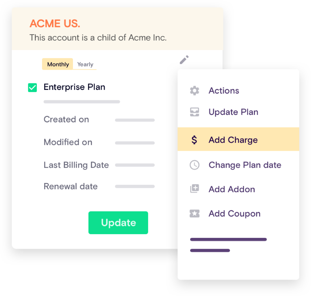 Recurring and one-time invoices